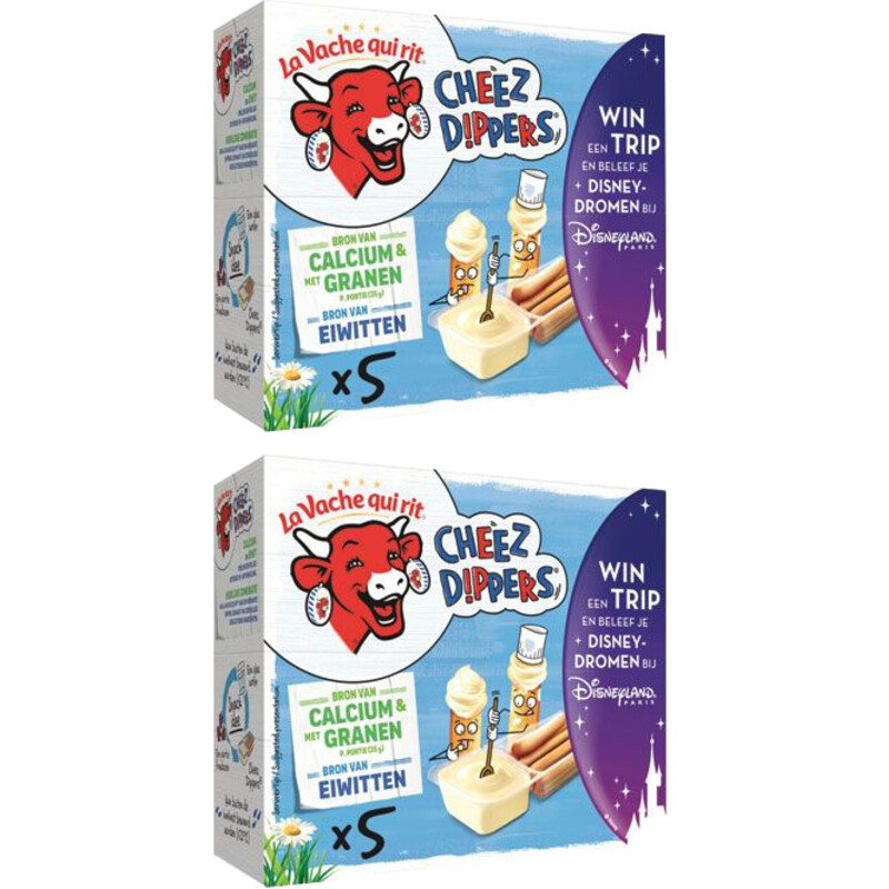 Een afbeelding van La Vache Qui Rit Cheez dippers smeerkaas 2-pack