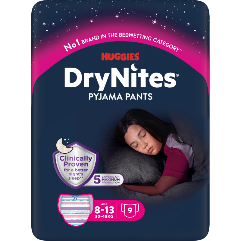 Een afbeelding van Huggies DryNites luierbroekjes meisje 8-13 jaar