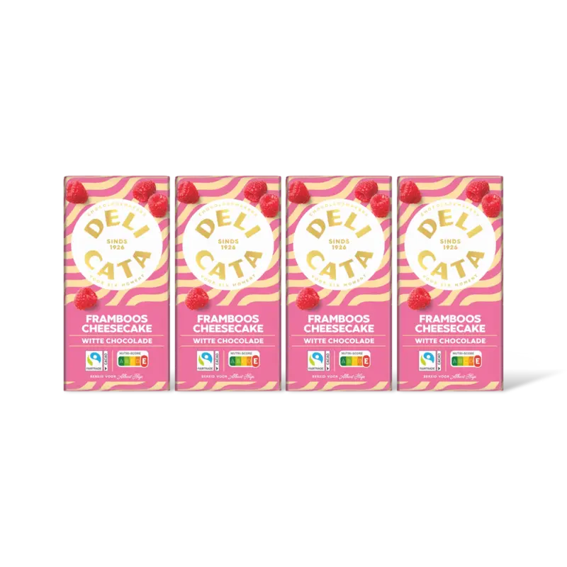Delicata Reep wit chocola framboos cheesecake 4pk