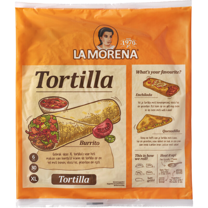 Een afbeelding van La Morena Tortilla naturel XL