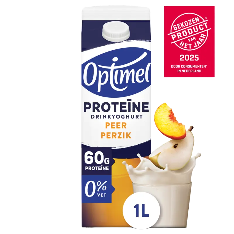 Optimel Proteïne drinkyoghurt perzik peer