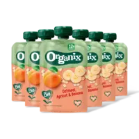 Organix Knijpfruit haver abrikoos banan 12m+ 6pk