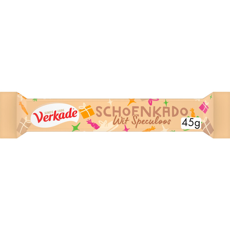 Een afbeelding van Verkade Schoenreepje wit met speculaas