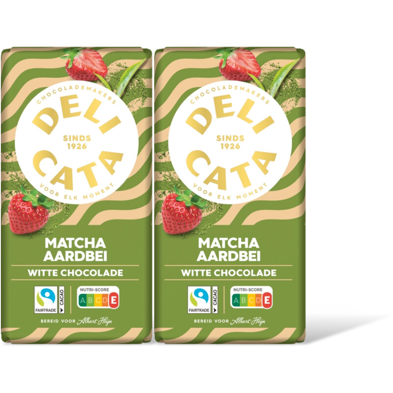 Delicata Reep matcha aardbei witte chocolade 2-pk