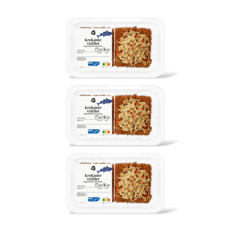 AH Krokante visfilet gegratineerd kaas 3pk