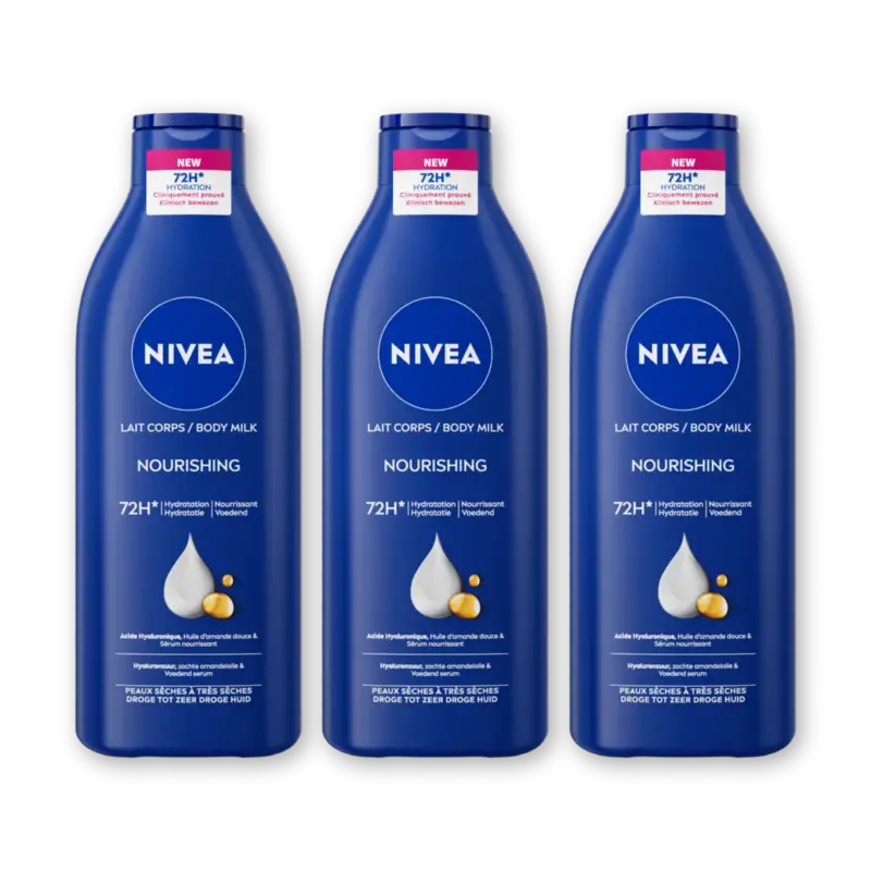 NIVEA Verzorgende bodymilk 48 uur hydra 3-pack