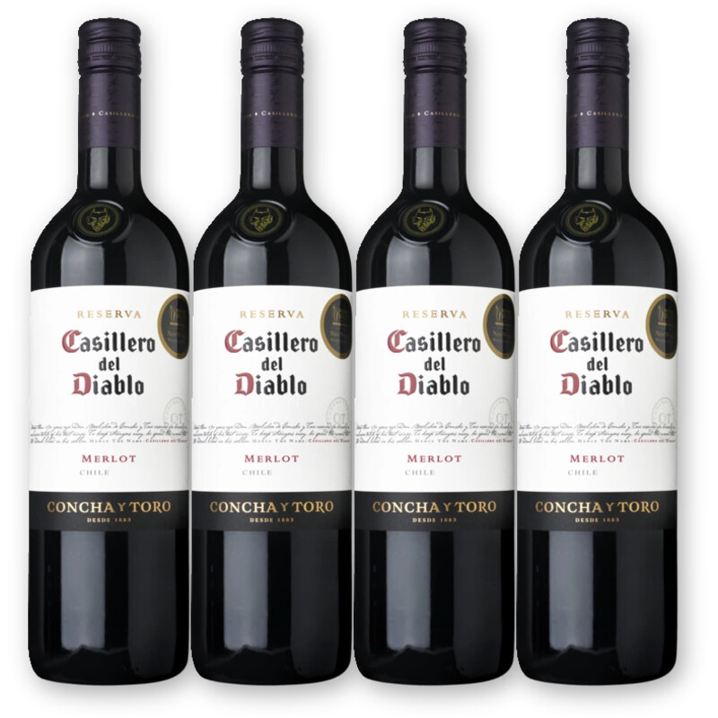Casillero del Diablo Casillero Merlot Res. 4 flessen