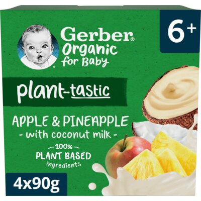 pdp-image-Gerber Organic Plant-tastic appel ananas 6m+