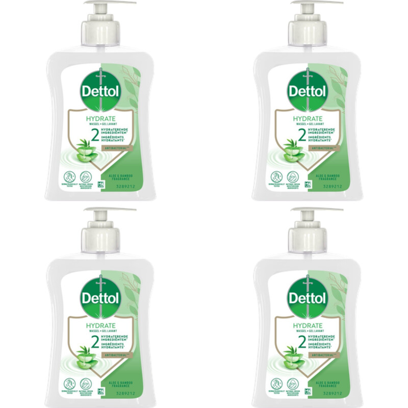 Een afbeelding van Dettol Handzeep aloe vera & bamboe 4-pack