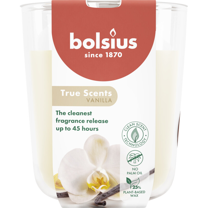 Een afbeelding van Bolsius True scents geurglas vanilla