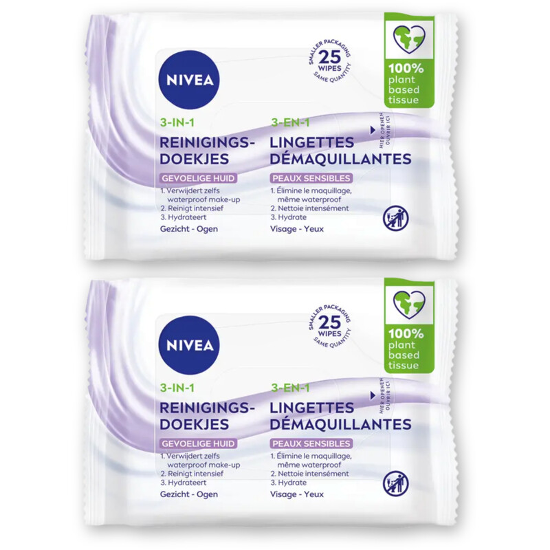 NIVEA Sensitive reinigingsdoekjes 2-pack