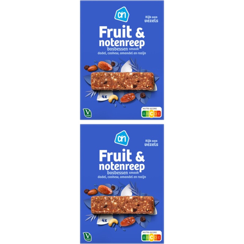 Een afbeelding van AH Fruit en notenreep bosbessen 2-pack