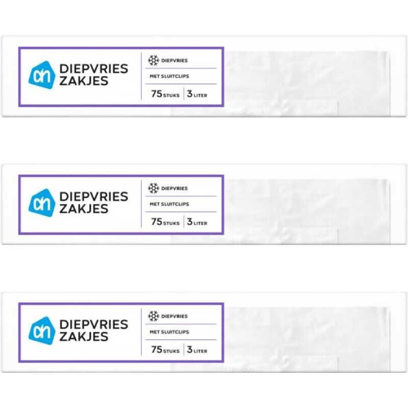 AH Diepvrieszakken met sluitstrip 3L 2-pack