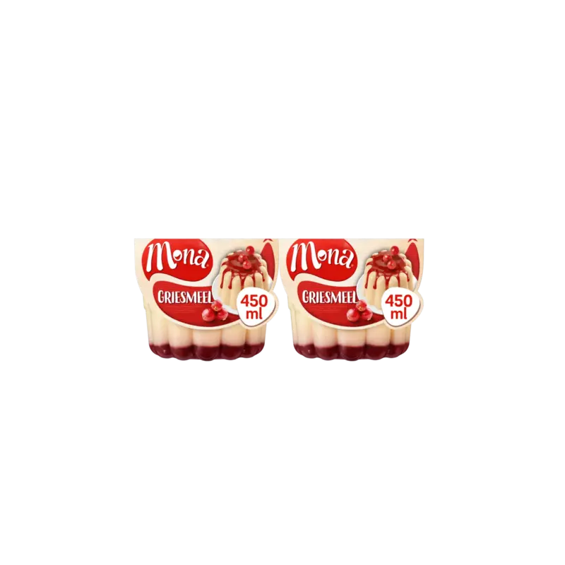 Mona Griesmeelpudding rode bessensaus 2-pack