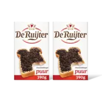 De Ruijter Chocoladehagel puur 2-pack