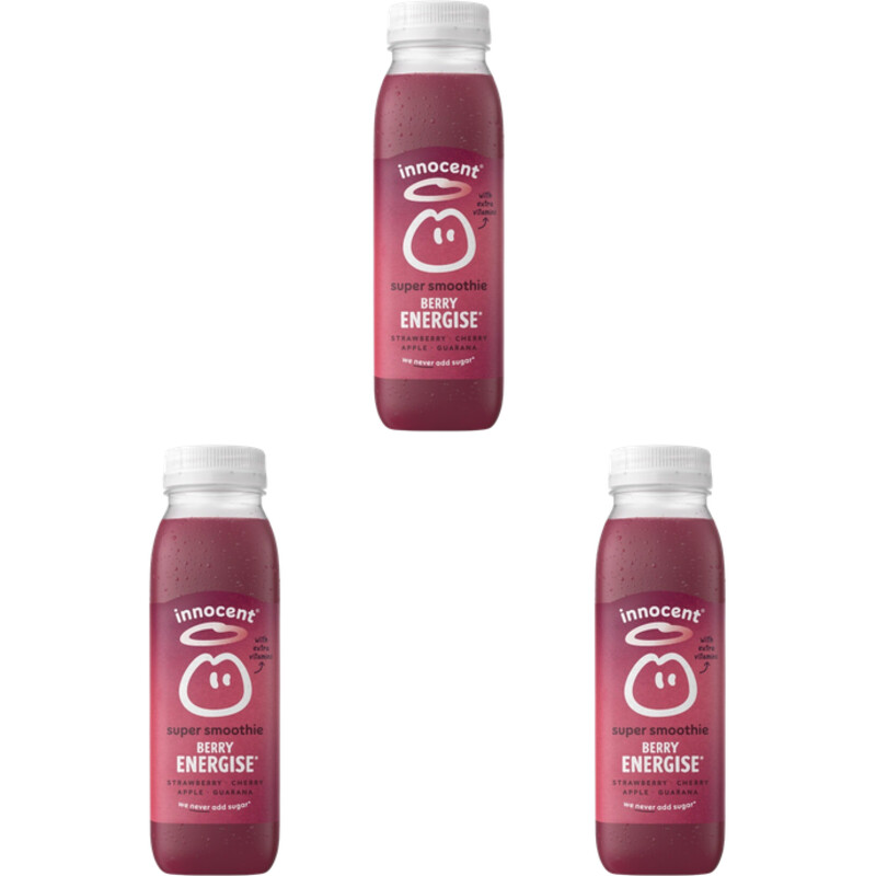 Een afbeelding van innocent Super smoothie berry energise 3-pack
