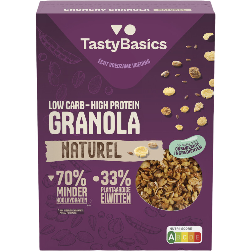 TastyBasics Low carb-high protein granola naturel