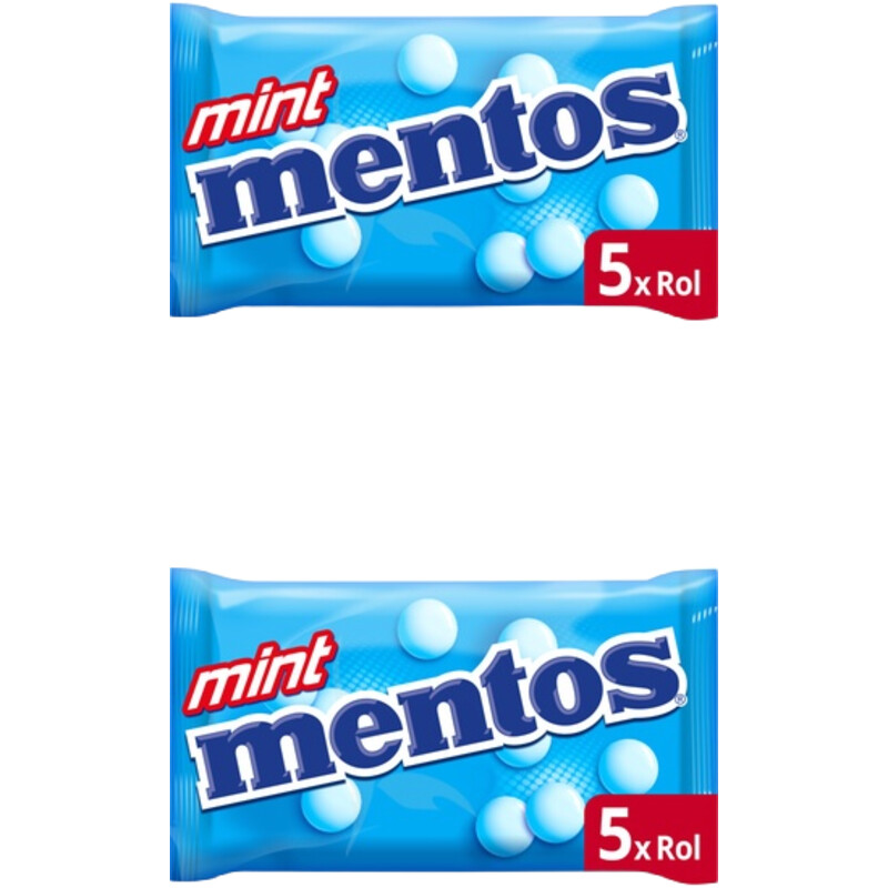 Een afbeelding van Mentos Mint 5 rollen 2-pack