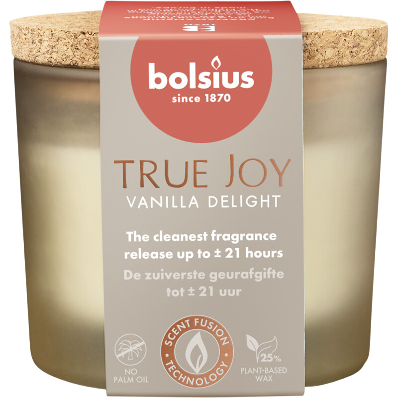 Een afbeelding van Bolsius True joy geurglas vanilla delight