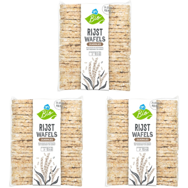 Een afbeelding van AH Biologisch Rijstwafels zilvervlies 3-pack