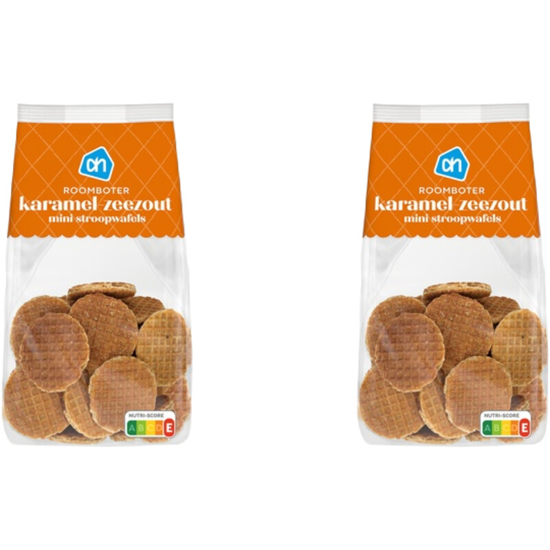 Een afbeelding van AH Stroopwafel mini karamel zeezout 2-pack