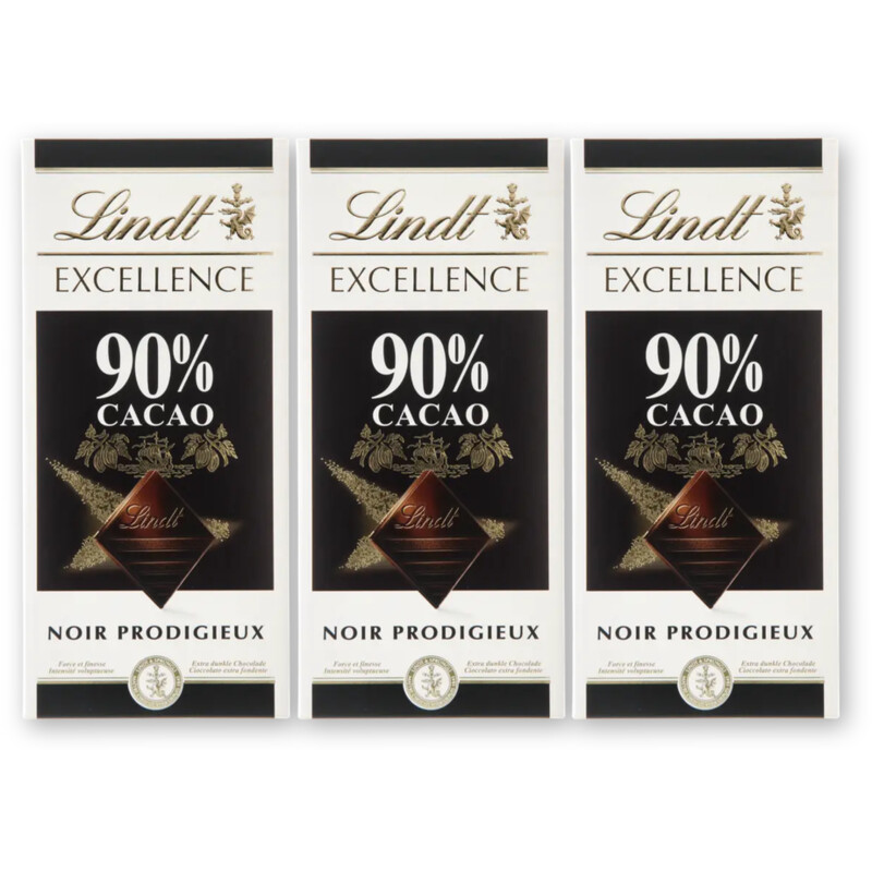 Lindt Excellence 90% pure chocolade 3-pack