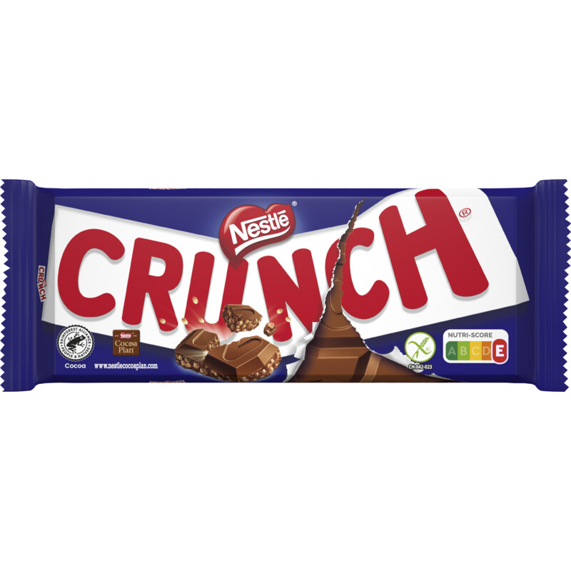 Een afbeelding van Nestlé Crunch melkchocolade reep