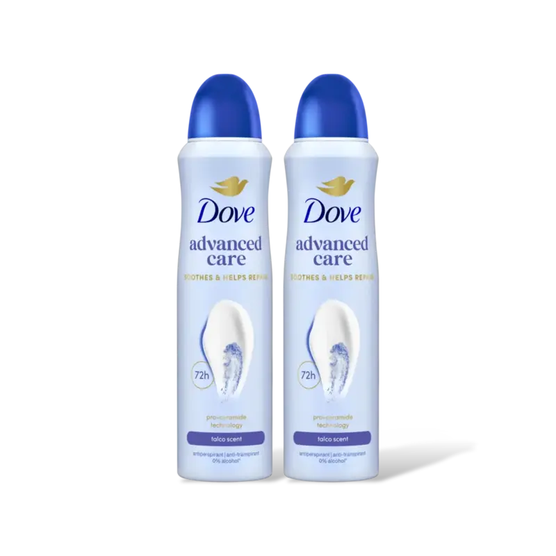 Dove Anti-transpirant spray talco 2-pack