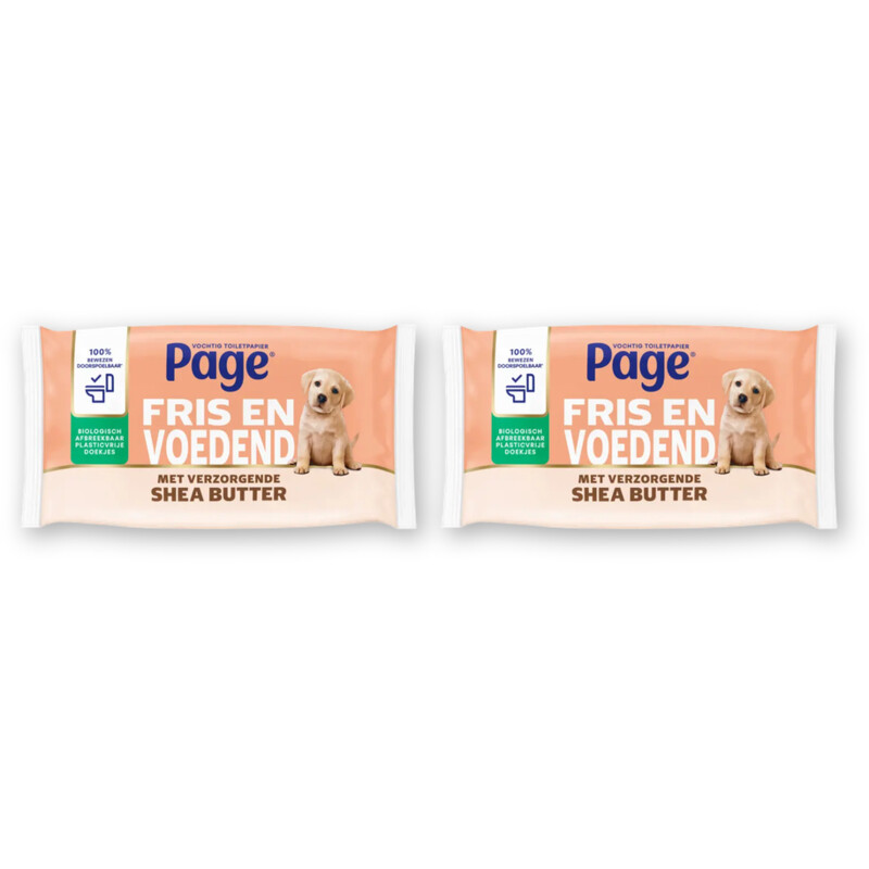 Page Shea butter vochtig toiletpapier 2-pack