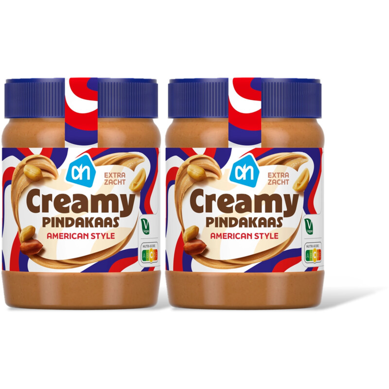 AH Creamy pindakaas American style 2-pack