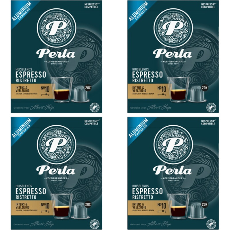 Een afbeelding van Perla Huisblends Espresso ristretto capsules 4-pack