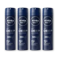 NIVEA Men deep black carbon anti-transp 4-pack