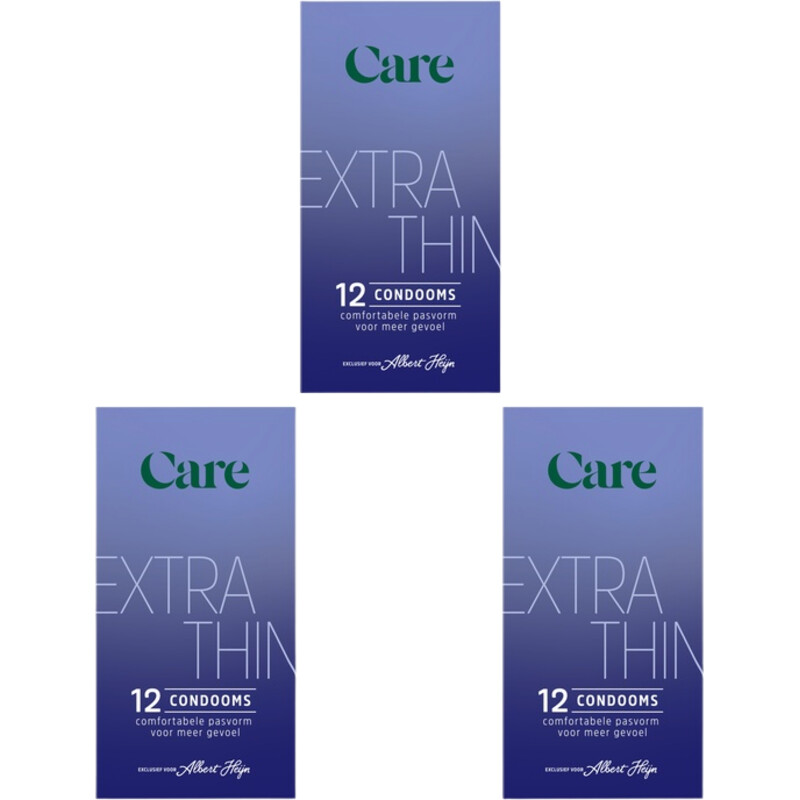 Een afbeelding van Care Extra thin condooms 3-pack