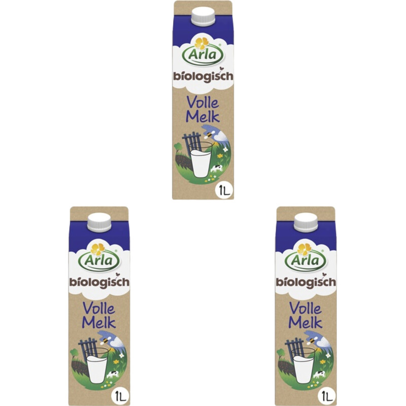 Een afbeelding van Arla Biologisch volle melk 1L 3-pack
