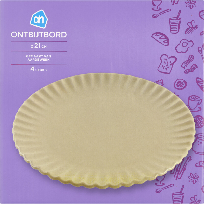 AH Sculpted ontbijtbord geel