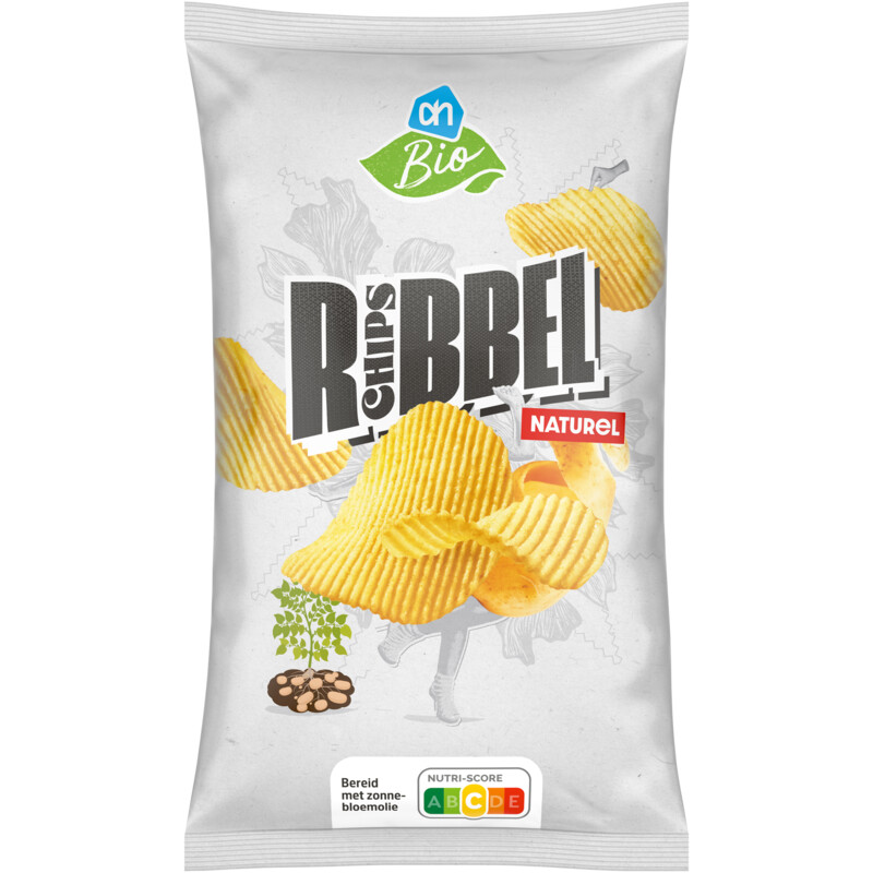 Een afbeelding van AH Biologisch Ribbelchips naturel
