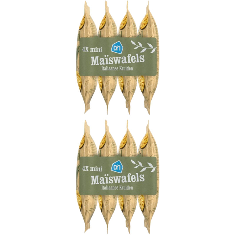 Een afbeelding van AH Mini maiswafels Italia. kruiden 2-pack