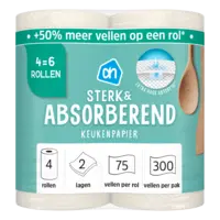 AH Keukenpapier sterk & abs 4=6 rollen