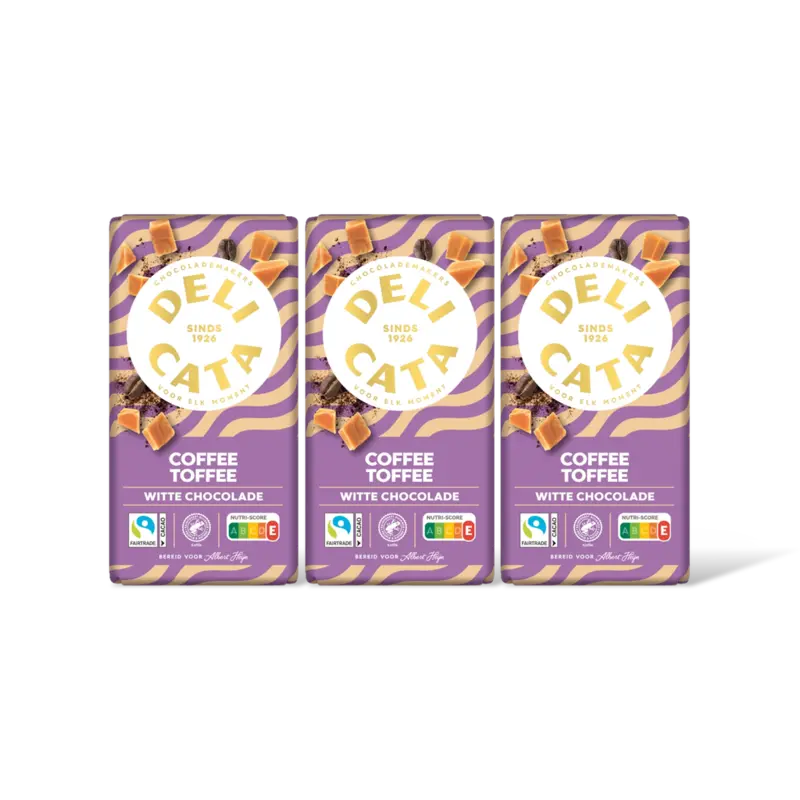 Delicata Reep latte karamel witte chocolade 3-pck