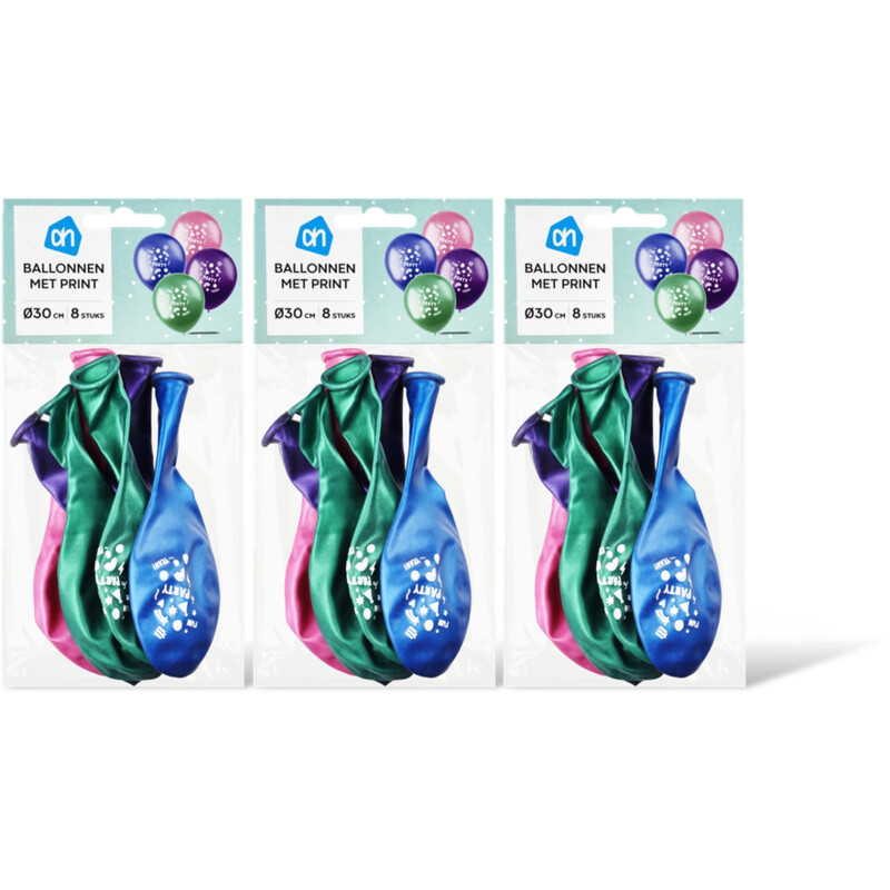 AH Ballonnen met print 3-pack