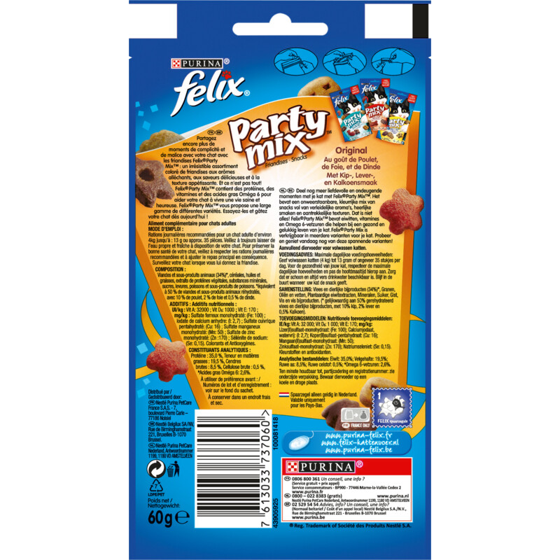 Een afbeelding van Felix Party mix kattensnack original
