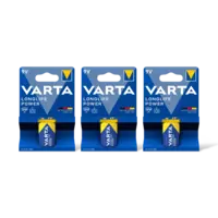Varta Longlife power 9V alkaline batterij 3pk