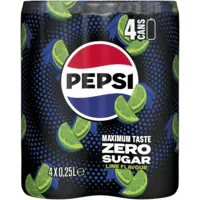 Pepsi Zero sugar lime 4-pack