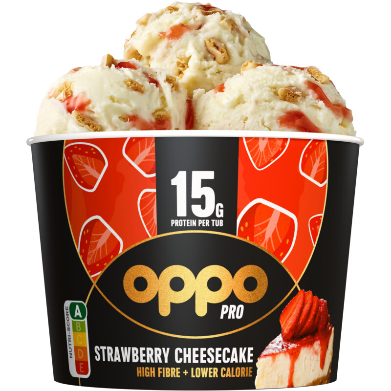 Een afbeelding van Oppo Brothers High protein strawberry cheesecake
