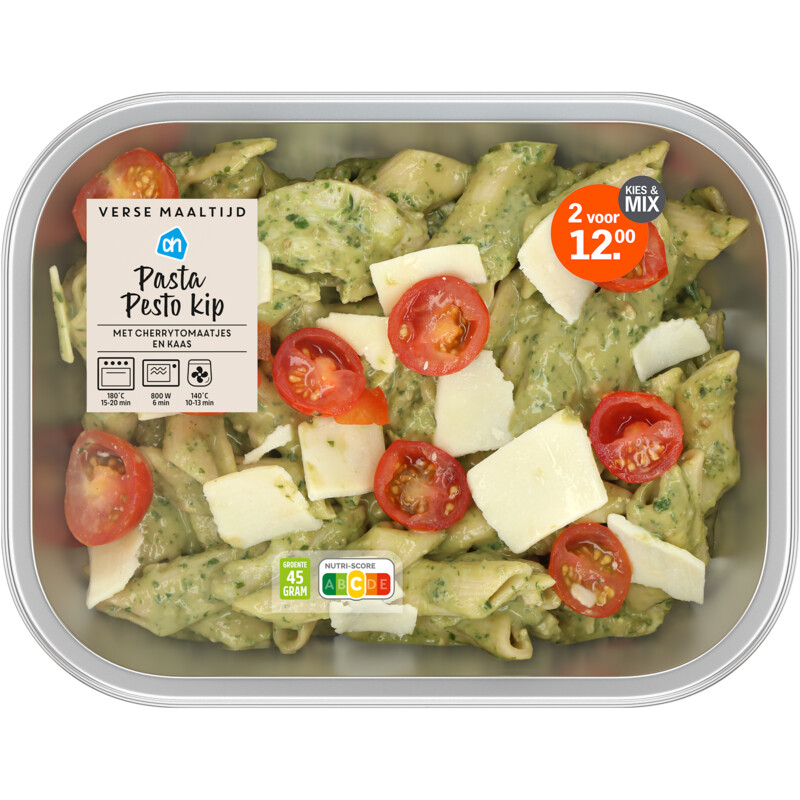 Een afbeelding van AH Verse maaltijd pasta pesto kip