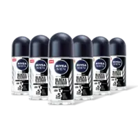 NIVEA Men black & white deodorant roller 6-pck