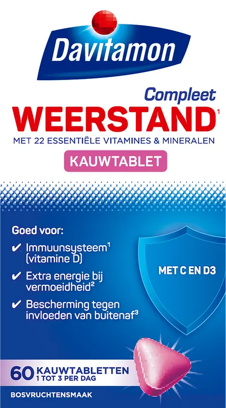 Compleet weerstand kauwvitamines bosvruchten