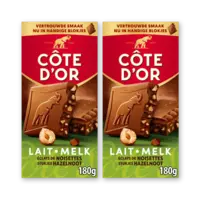 Côte d'Or melk stukjes hazelnoot 2-pack