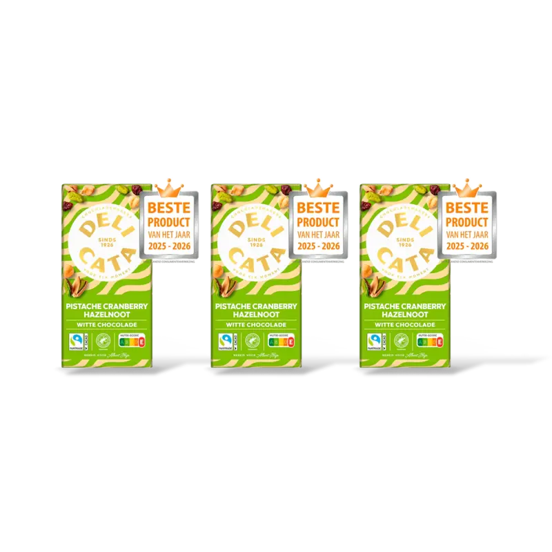 Delicata Reep witte chocola pistache cranbery 3pk