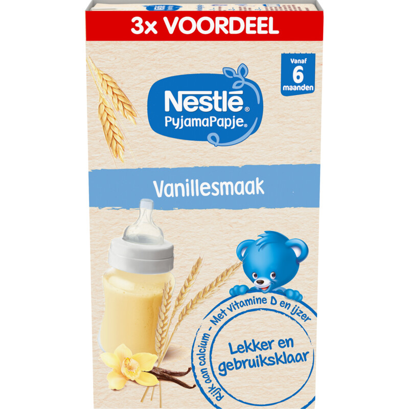 Een afbeelding van Nestlé Pyjamapapje vanille 6m+ 3x voordeel